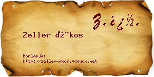 Zeller Ákos névjegykártya